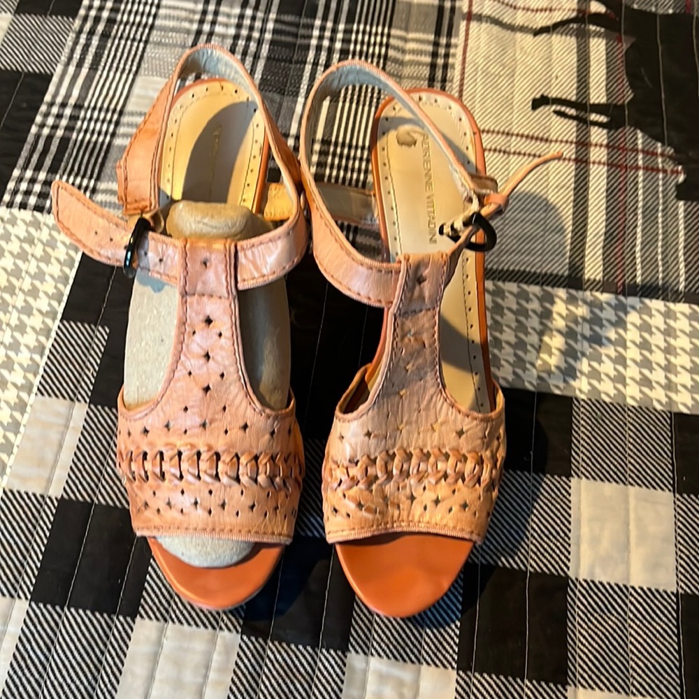 Peach colored sandals